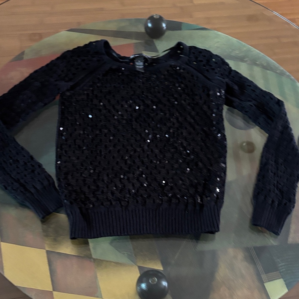 INC International Concepts Navy Sequin Sweater
